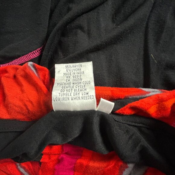 Parsley & Sage Womens Black Cowl Neck Tunic Top Medium Stretch Colorblock Casual - Picture 4 of 7